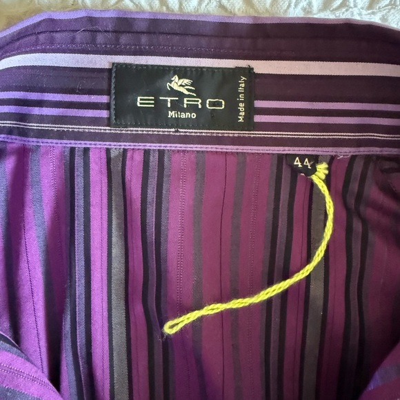 Etro Milano Women’s Purple Striped Cotton Button-Down Shirt Size 44 EU / US 8 M - Picture 10 of 14